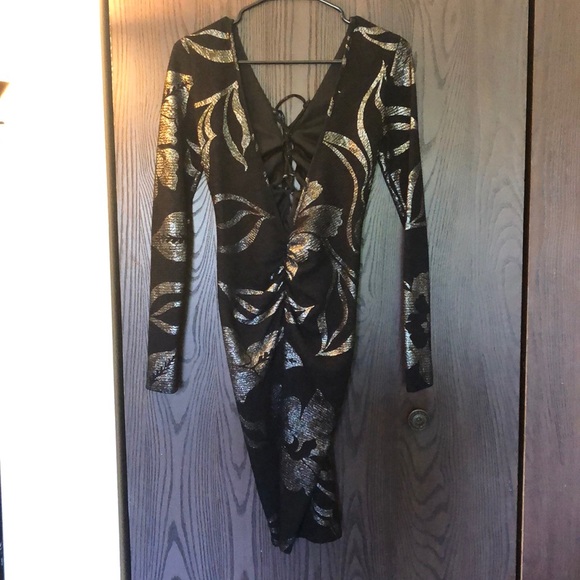 DONATED Windsor metallic print lace dress - Picture 2 of 7